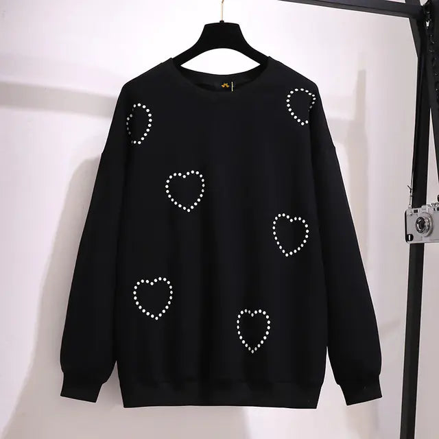 Plus Size Women's Long Sleeve Cotton Sweatshirt