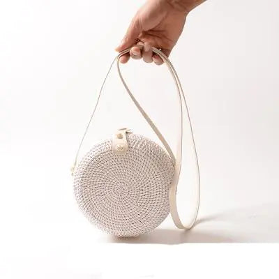 Woven Square and Round Shoulder Bags (Crossbody Style)