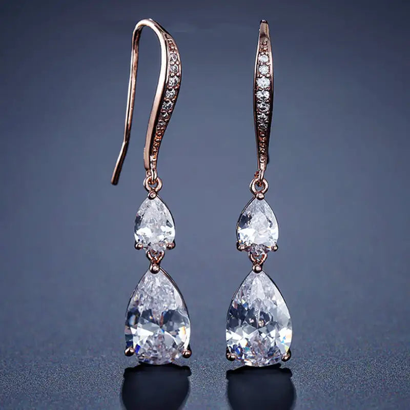 RAKOL Exquisite Water Drop Zircon Earrings for Women