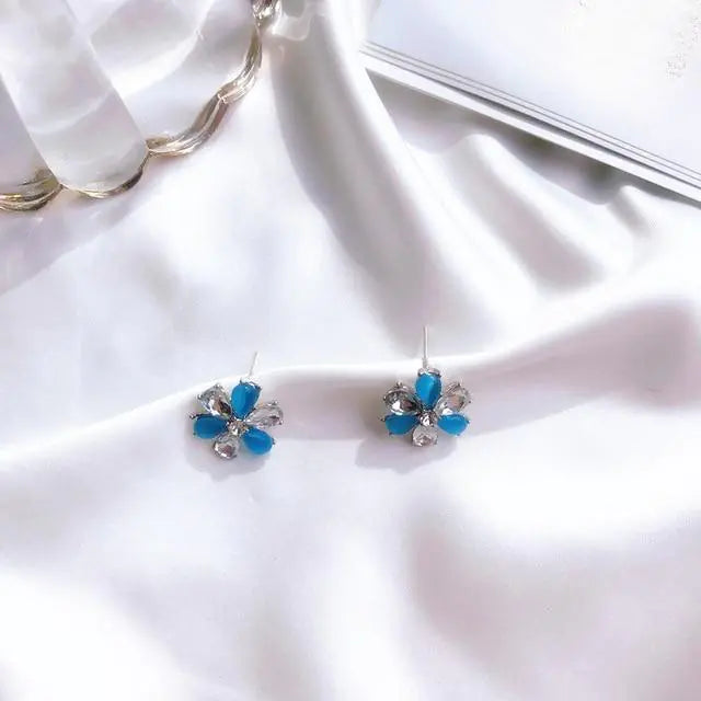 Handmade Flower Cat Eye Earrings for Women