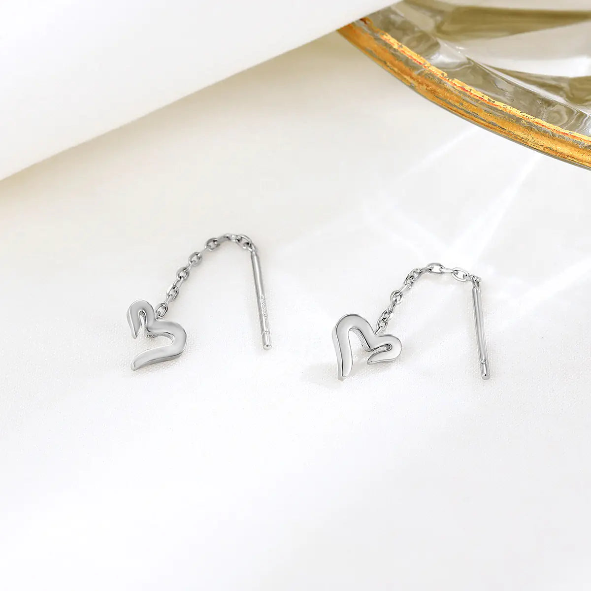 S925 Silver Minimalist Heart Earrings for Women