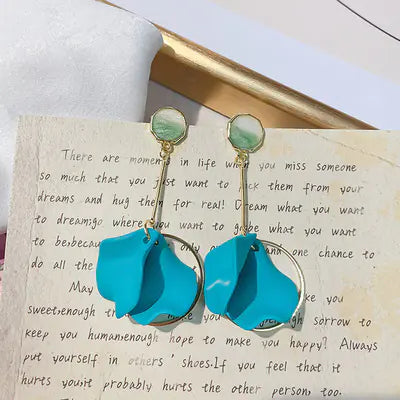 925 Silver Colorful Enamel Flower Earrings for Women