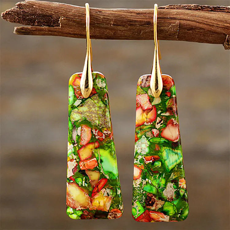 Colorful Teardrop Pendant Earrings for Women