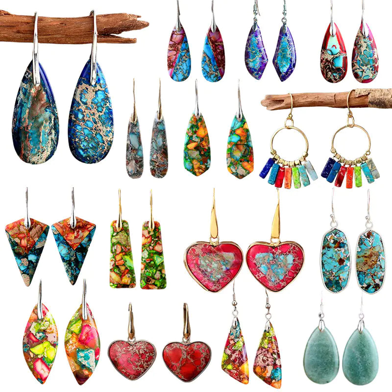 Colorful Teardrop Pendant Earrings for Women