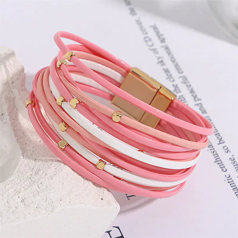 Vintage Beads Soft Leather Women's Bracelet